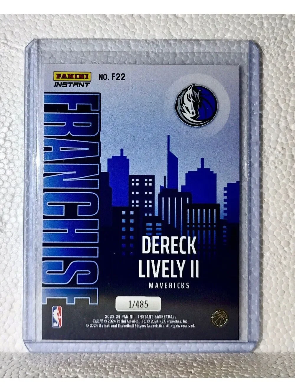 Dereck Lively II 2023-24 NBA #22 Franchise Basketball Card Mavericks 1/485